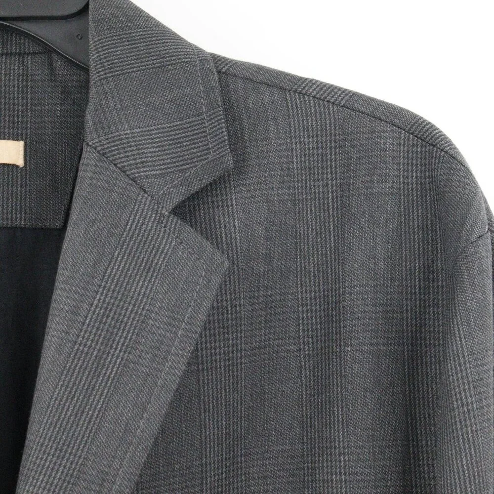 John varvatos sport coat men's‎ 42 single breasted wool blend houndstooth plaid